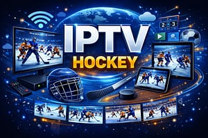 fast hockey iptv interface showing live scores and matches on smart tv