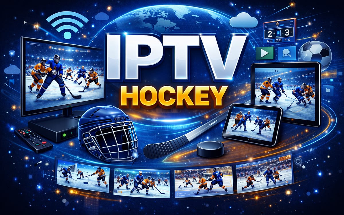 fast hockey iptv interface showing live scores and matches on smart tv