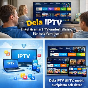 family in sweden using dela iptv on different devices in the living room